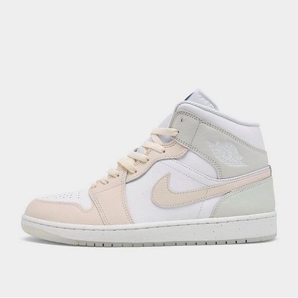 NIB Men Air Jordan 1 Mid SE White/Sea Glass/Blue/Guava IceHJ6654-100